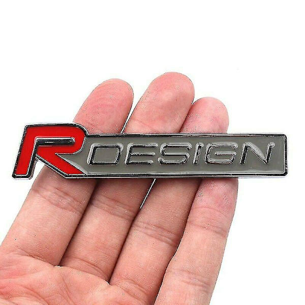 Volvo R Design Röd Silver Grillmärke Främre Emblem Xc60 V70 S60 V40 V60