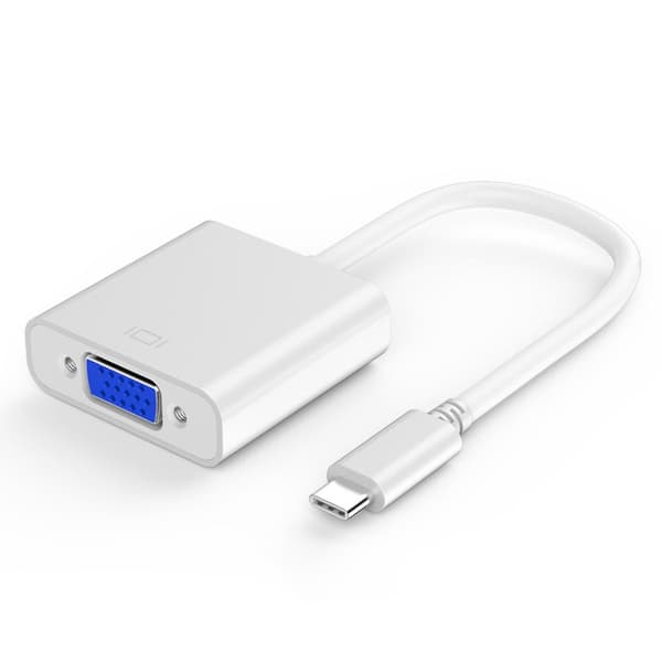 USB-C til VGA-adapter, type C til VGA-adapter kompatibel med Pro 2016/2017/2018, Air/iPad Pro 2018, sur