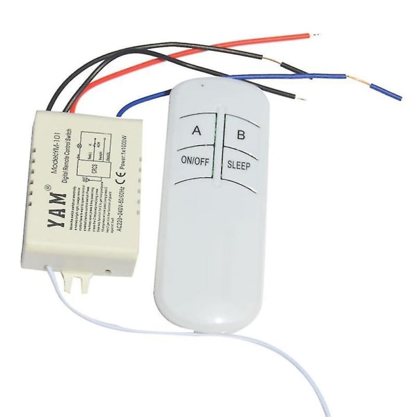 Trådløs tænd/sluk 220v lampe Fjernbetjeningskontakt Modtager Sender Controller Lampe Udskiftning til hjemmet