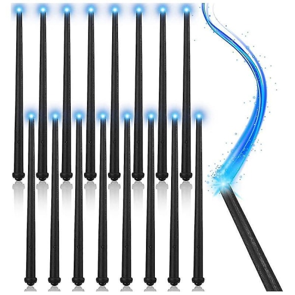 16pcs Wands Sound Toy Wizard Wands Illuminating Wizard Wands For Cosplay Masquerade(black)