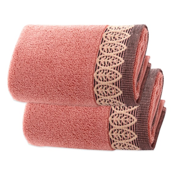 Håndkle 2-pakning Myke og absorberende bomullshåndklær, 34*75cm for hånd, ansikt, treningsstudio og spa i 3 farger Brick red