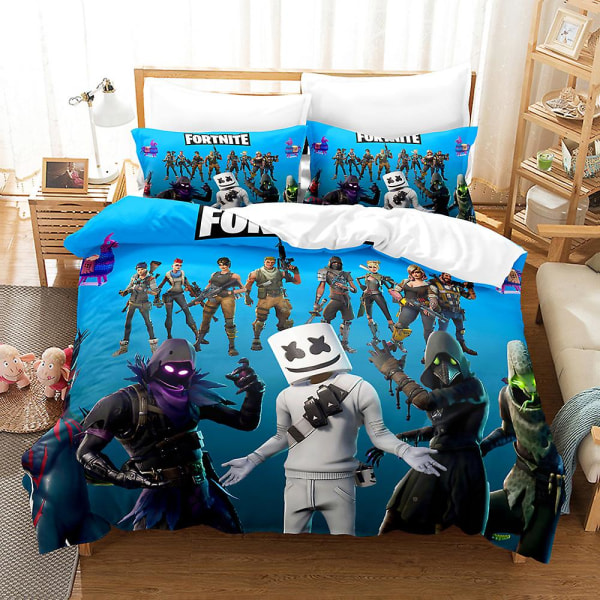 F13 Fortnite 3D printed vuodevaatteet set cover cover tyynyliina lapsille lahja US QUEEN 228x228cm