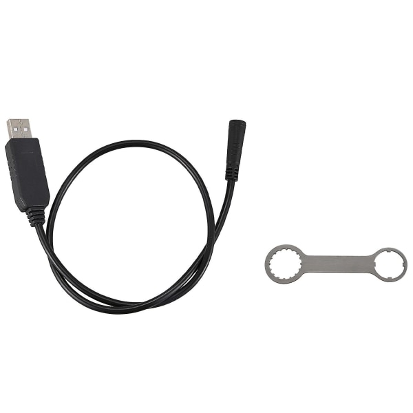 Ebike USB-programmeringskabel for 8fun Bbs01 Bbs02 Bbs03 Mid Drive & Installasjonsverktøynøkkel for Mid Moto