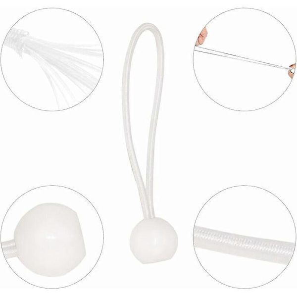 50 st Elastic Boll Bungee-snören, Tarp Spännare för Paviljong, Camping, Tält Snören, Gardiner Förlängningssele, 15cm