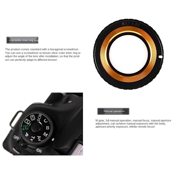 Adapterring for M42-objektiv til Canon Eos Ef 5diii 5dii 5d 6d 7d