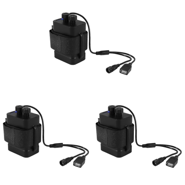 3x Vattentät Diy 6x Fodral Box Lock Med 12v Dc Och Usb Strömförsörjning För Cykel Led Ljus Mobiltelefon