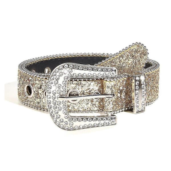 Glitterbelte for kvinner med glitrende rhinsteiner gold  (color)