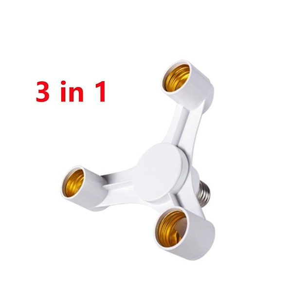 3-i-1 E27 till E27 Förlängd LED-lamphållare Socket Splitter Adapter Hög Kvalitet för Fotostudio