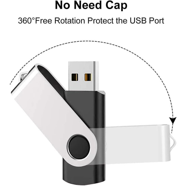 Irtotavat USB-muistitikut 1 Gt 20 kappaletta, USB2.0 Pendrive Jump Drive -muistitikku Kääntyvät irtotavat peukaloasemat USB-tallennustila (20 kpl 1 Gt, moniväriset)