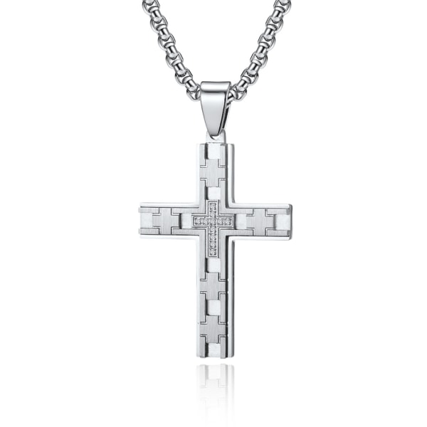 Cross halsband rostfritt stål religiösa kors hänge juvel
