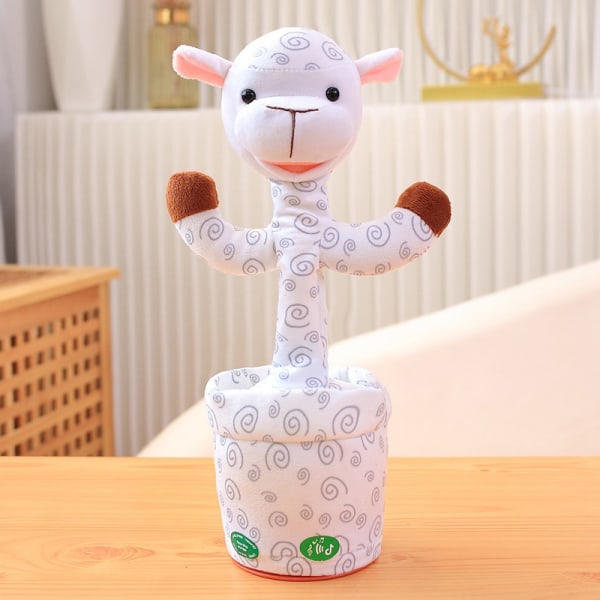 Tanssiva kaktus toistaa sanasi, laulava kaktus äänityslelut White printed donkey