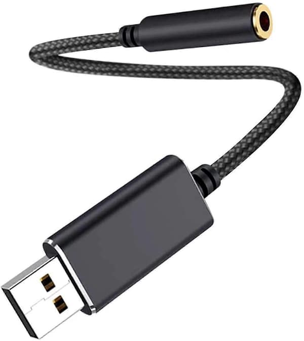 USB-lydadapter, USB til 3,5 mm lydstikadapter, ekstern USB