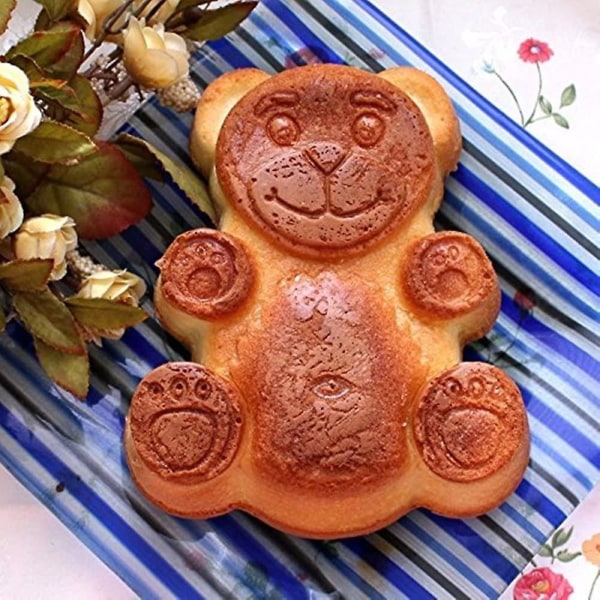3d Stor Tey Bjørn Formet Bageplade Sæt | Nyhed Silikon Kageform Til Børn | Nonstick Fondant Chokolade Sukkerkunst Form Tin, Bpa Fri, 21 X 17 X