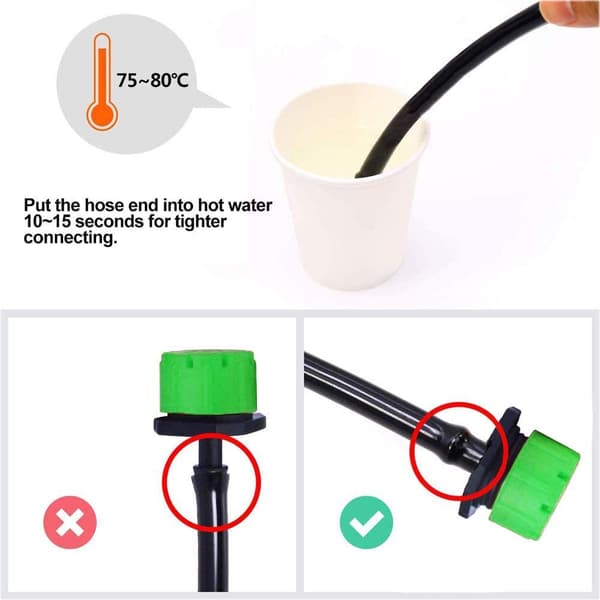 200 stk Grønne 1/4 Tommer Mikro Dryppvanning Sprinkler
