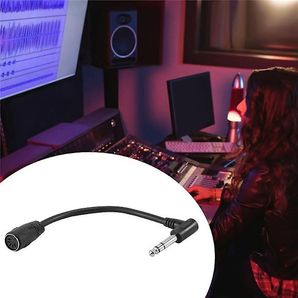 MIDI-KABEL, 5-Pinner DIN Hunn til 6,35 mm (1/4 tommer) Hann TRS Stereo Audio Forlengelseskabel