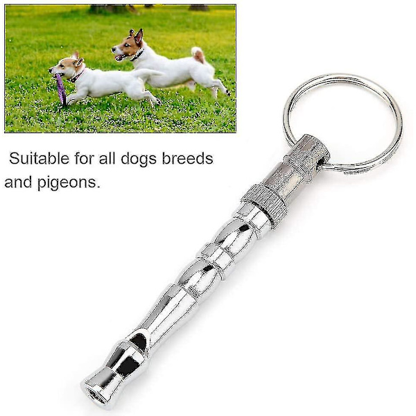 Bærbar Hundetræningsfløjte Metal Due Træningsfløjte Hundetræningsværktøj Kæledyrsadfærdstræner Med Nøglering Til Lydighed Og Tilbagekaldelse