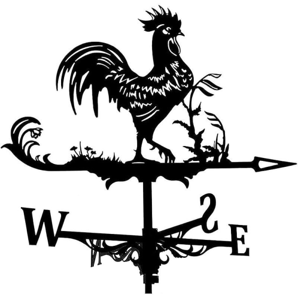 Decorative Weathervane Weathervane Garden Mount Yard Game, Iron Witch Weathervane Farmhouse Durable Scene-black