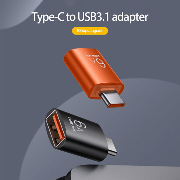 Otg-adapter Typ-C till USB Plug and Play Drivrfri 10gbps Minnesfrigöring 6a Typ-C Hane till Usb3.0 Otg-konverter Kompatibel Telefon Stad Orange