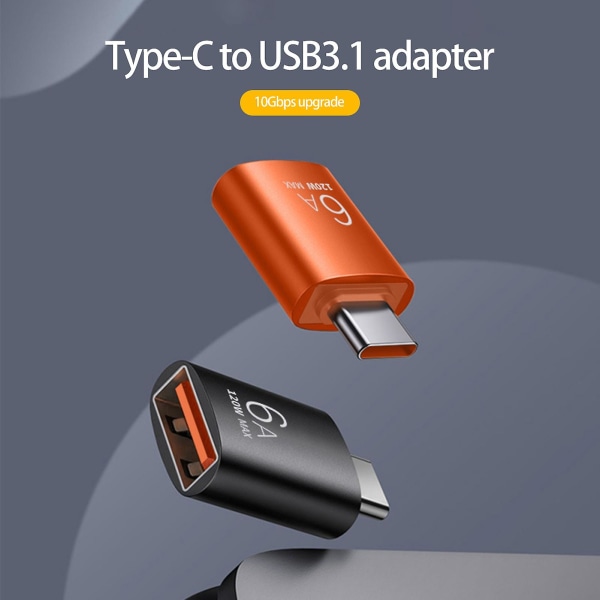 Otg-sovitin Type-c - USB Plug and Play -ohjain, 10 Gbps Muistijulkaisu 6a Type-c Uros USB 3.0 Otg-muunnin Yhteensopiva puhelin Kaupunki Orange