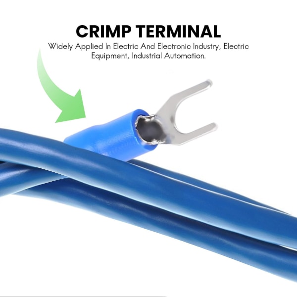 300 kpl 22-16 16-14 12-10 Awg eristetty haarukkalapio U-tyyppinen sähköinen puristusliitin
