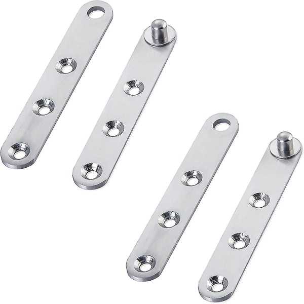 2 Pack Less Steel Pivot Door Hin, 360 Swivel, Down Swing,10*1.6cm Battqx