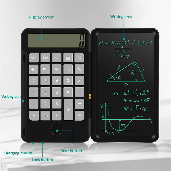 6,5-tommers kalkulator Skrivenettbrett Bærbar Smart LCD-grafikk Håndskrifttavle tegnebrett Papirløst med oppladbart - digitale nettbrett