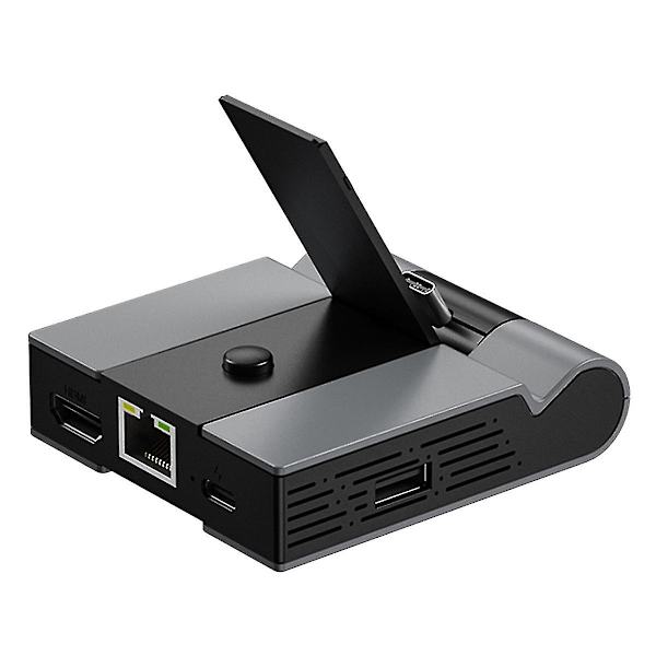Tv-dockningsstation för USB 2.0-hubb USB C-hubb med Gigabit Ethernet 4k Hd -kompatibel adapter-a