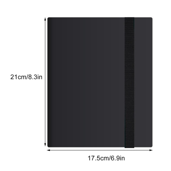 Bestsalecard lagringsbokkortalbummappe, 9 spor, 360 sidelastende lommemappe Black Four squares