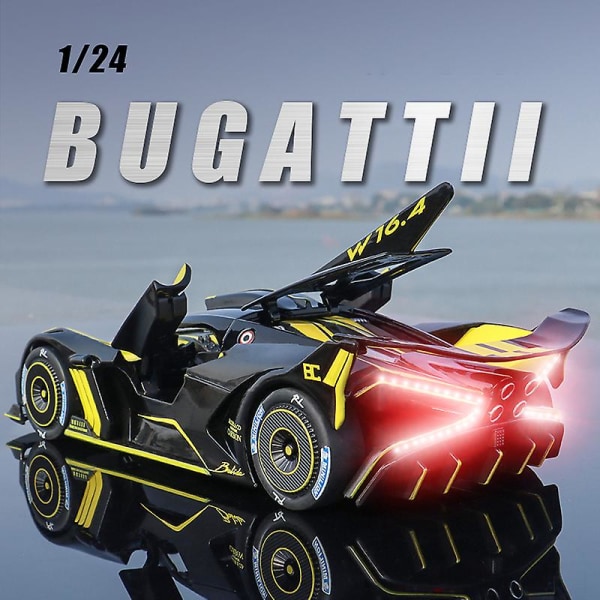 1:24 Bugatti Bolide Supercar Diecast Alloy Luksusbilmodell Lyd Og Lys Trekk Bil For Barn Leker Samling Gave
