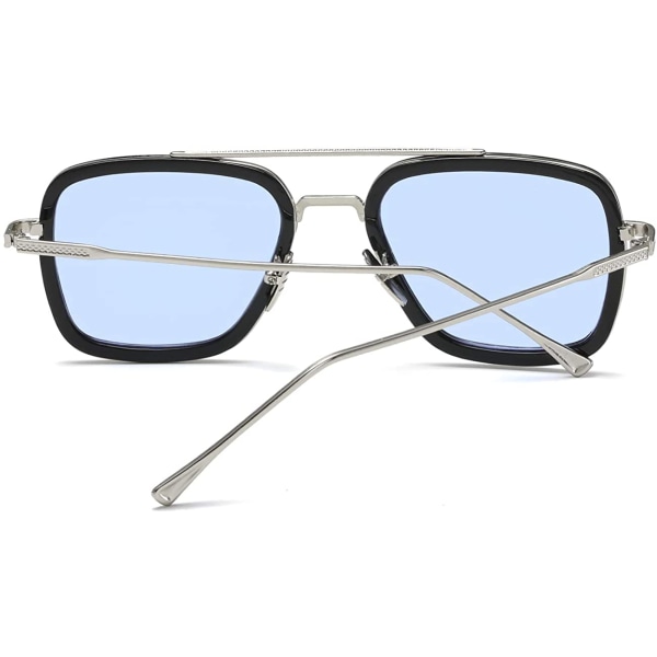 Solglasögon Vintage fyrkantig metallram Glasögon för män kvinnor - Retro Iron Man och Spider-Man Solglasögon Nerd Glasögon Fyrkantiga glasögon-51MM Linsbredd