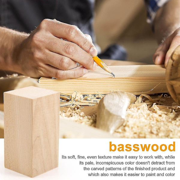 Basswood Carving Blocks 4 X 2 X 2 Inch, Whittling Wood Carving Blocks Kit Adults Beginners Or Exper
