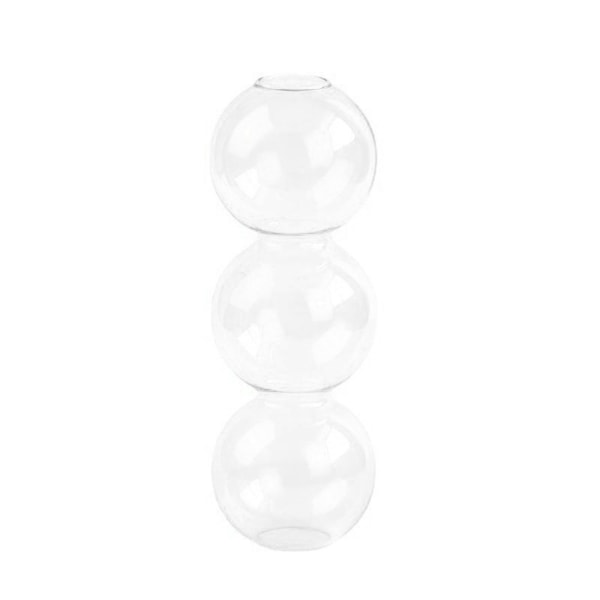 Vase i flere størrelser Vase glasflasker gennemsigtige tre bolde i vind ornament White 17