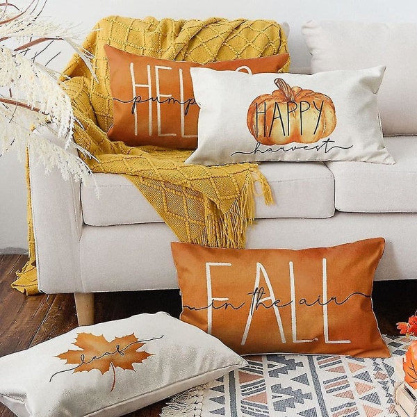 Höstdekor Lönnlöv Kuddfodral, 12 X 20 Kuddar Höst Thanksgiving Kuddfodral För Soffa