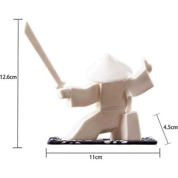 Samurai-patsaan suitsukepidike Valkoinen posliininen keräilyhahmo Luova koriste työpöydän koriste-valkoinen