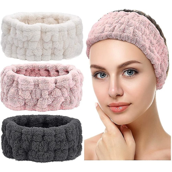 3 Pieces Spa Facial Headband For Makeup And Washing Face Women Spa Yoga Sports