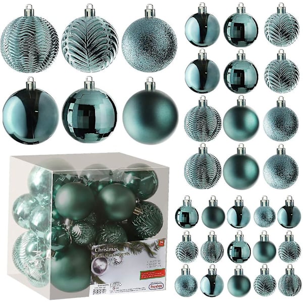 Julgranspynt - Turkos Julgranskulor Set För Jul