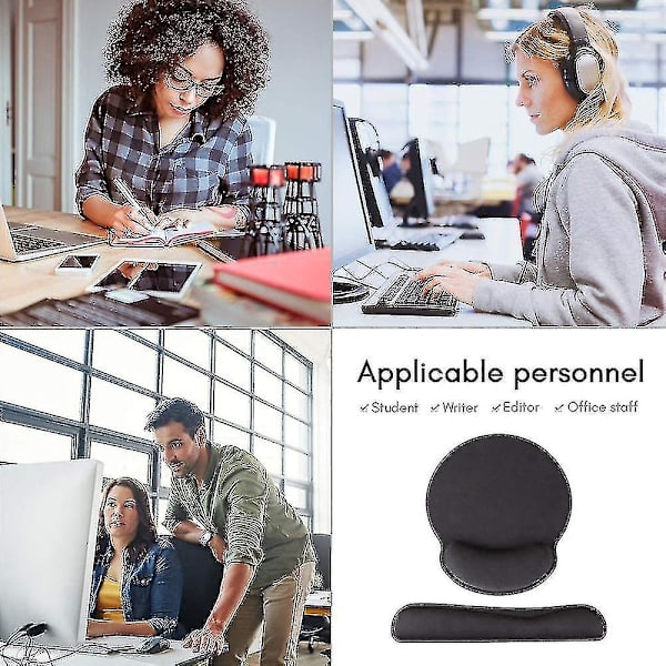 Tangentbordshandledsstöd och musmatta med handledsstöd, minnesskumset för dator/laptop/mac, hållbart bekvämt lätt för enkel skrivning P
