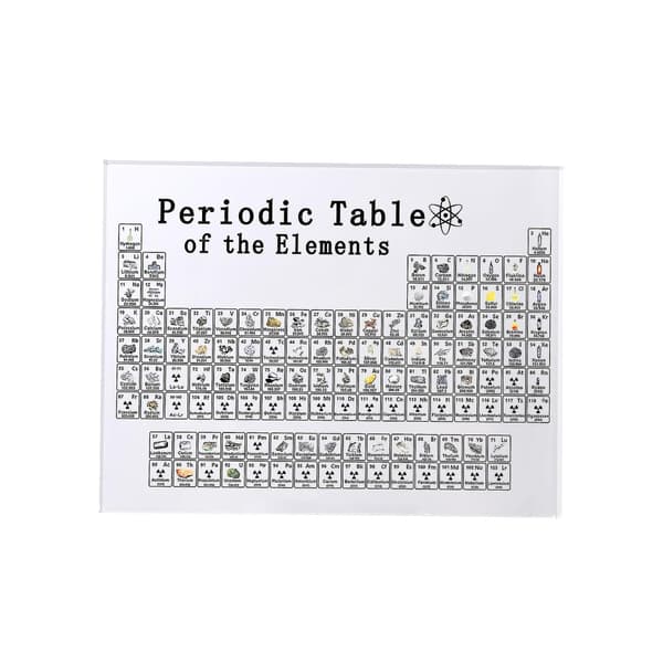 Periodisk system med elementer, akryl borddisplay ornament