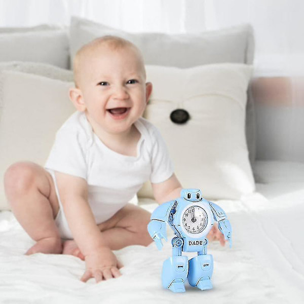 Cartoon Alarmklocka Transform Robot Tidsklocka Kreativ Studenter Alarmklocka Söta Barn Barn Gåvor Elektroniska Prylar blue