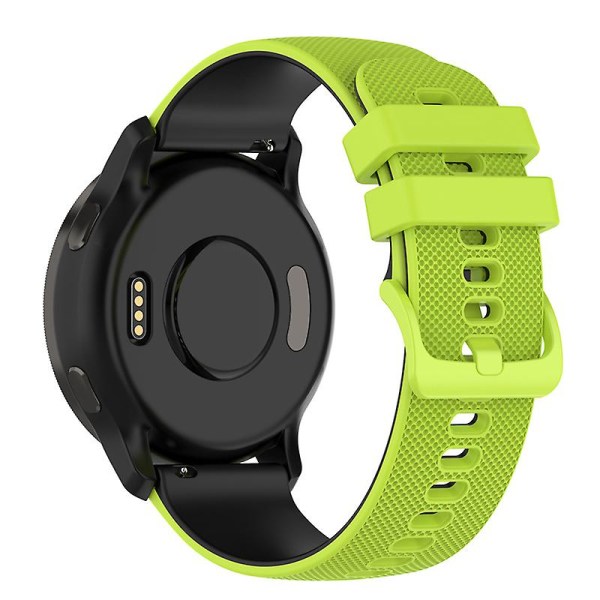 Garmin Venu2 Plus/venu Sq/vivomove Grid Texture Silikoni watch ranneke 20mm kaksivärinen ranneke Lime Black