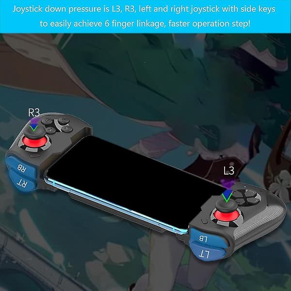 Trådløs Teleskopisk Bluetooth Gamepad til Android og Mobiltelefon Spilcontrollere Over 13.4 (sort)