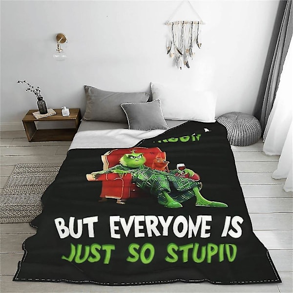 The Grinch tæppe blødt hyggeligt gaver julefest soveværelse dekoration 1