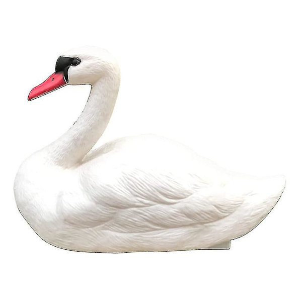 Sort/hvid svaneornament Håndlavet flydende svane falsk gås dam statue dekoration Black