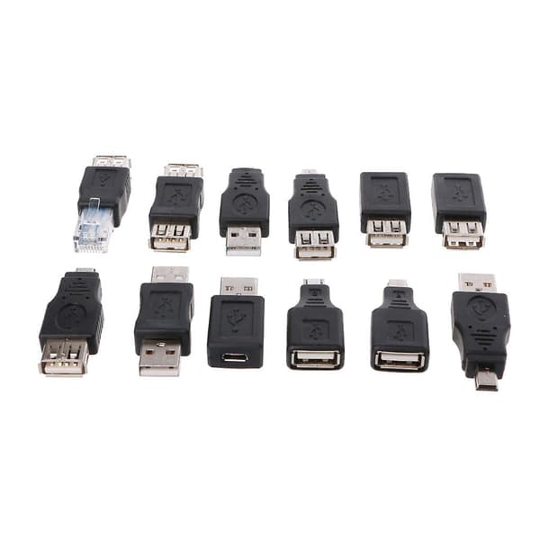 12 kpl/setti USB 2.0 A -uros Micro B -naaras sovitinadapteri