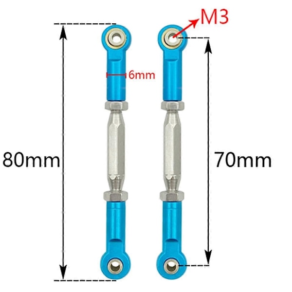 Metall Camber Länk Stång Länkage Set för Slash VXL 2WD Stampede Hoss 1/10 RC Bil Uppgraderingsdelar Silver