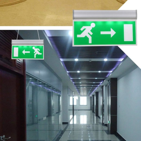 LED White Letter Brand Nödutgång Ljusskylt Säkerhetsevakueringsindikator (