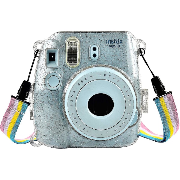 Instax Mini 9 Fodral för Fujifilm Instax Mini 9/8 Instant Kamera - Kristall Kameraväska Resekamerafodral Väska med Avtagbar Axelrem - Shin