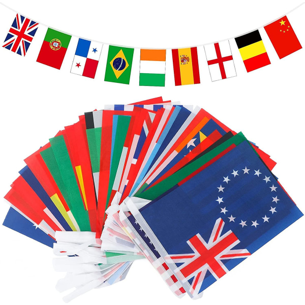 50 maailmanlippua, maailmanlippujen viiribanneri, 50 eri kansallista lippua, baariin, urheiluseuroihin, kansainvälisten tapahtumien juhliin, juhlakoristeisiin