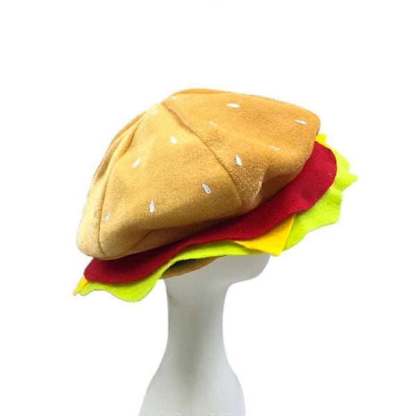 Rolig Hamburgerhatt, Kul Snabbmat Hamburgerhatt, Pizzafest Tillbehör Dekorationer, Tokig Löjlig Hatt för Halloween