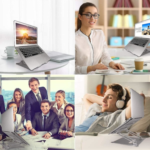 Laptop Stativ, Justerbar Laptop Stativ, Bærbar Foldbar Desktop Laptop Stativ, Laptop Computer Stativ Kompatibel Med 10 Til 17 Tommer Pc
